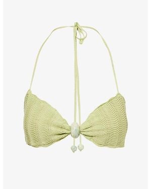 Devon Windsor Kyla Open-Knit Bikini Top - Green