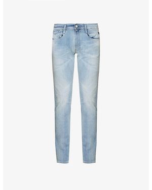 Replay Anbass Hyperflex Tapered-Leg Slim-Fit Stretch-Denim Jeans - Blue
