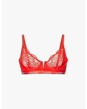 Lounge Underwear Royal Balconette Recycled-Polyamide-Blend Bra - Red