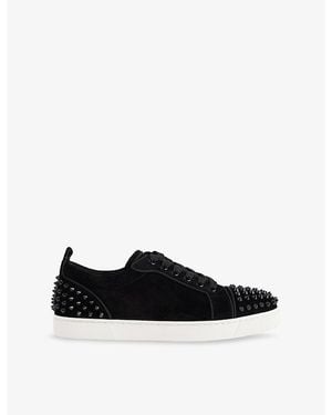 Christian Louboutin Louise Junior Spikes Suede Trainers - Black