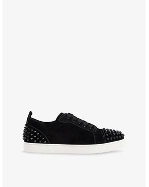 Christian Louboutin Louis Junior Spikes Suede Low-Top Trainers - Black