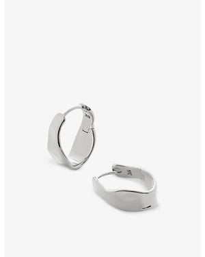 Monica Vinader Wave Medium Sterling- Hoop Earrings - White