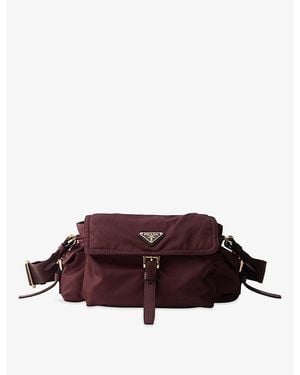 Prada Re Nylon Medium Woven Shoulder Bag - Brown