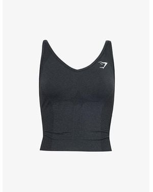 GYMSHARK Vital Seamless 2.0 Stretch-Jersey Midi Tank Top - Black