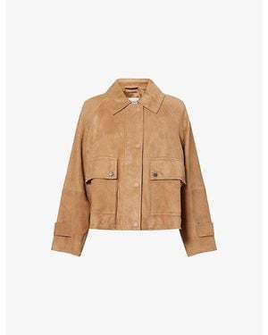 Weekend by Maxmara Pocket-Front Suede Jacket - Natural