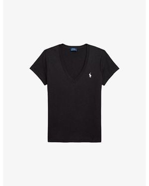 Polo Ralph Lauren Logo-Embroidered Short-Sleeve Cotton T-Shirt - Black