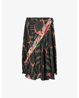 Dries Van Noten Sibanna Graphic-Pattern Crepe Mini Skirt - Black