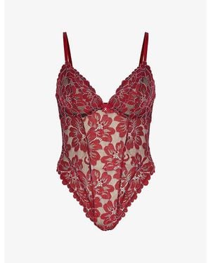 Savage x Fenty Floral Underwired Corded Lace Teddy