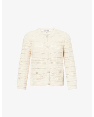 Veronica Beard Bellingham Cotton Knit Cardigan - White