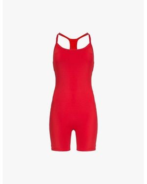 ADANOLA Classic Ultimate Strappy Stretch-Jersey Unitard - Red