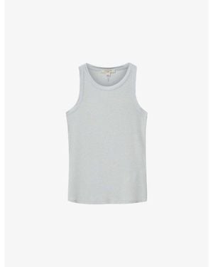 AllSaints Rina Round-Neck Sleeveless Stretch-Woven Tank - White