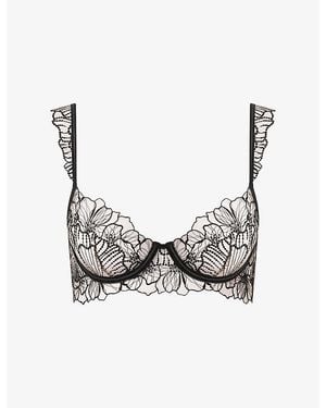 Bluebella Amarosa Floral-Embroidered Lace Bra - Multicolour