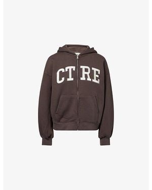 The Couture Club Ctre Applique Cotton-Blend Hoody - Brown