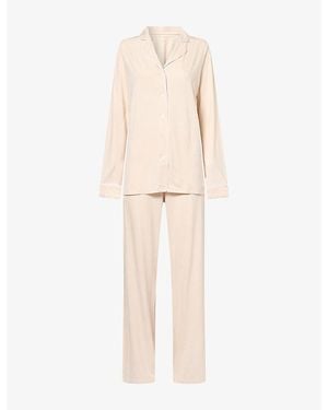 Derek Rose Lara Modal-Jersey Pajama Set - Natural