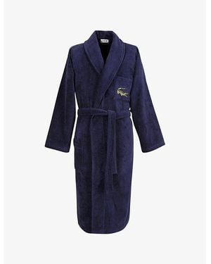 Lacoste Marine Organic Cotton Bath Robe - Blue