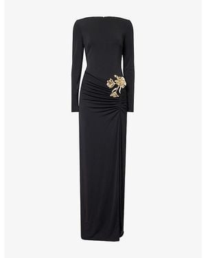 Nadine Merabi Romy Hardware Jersey Maxi Dress - Black