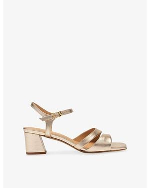 Whistles Cut-Out Heeled Leather Sandals - Metallic