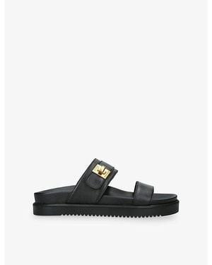 Steve Madden Take Two Leather Sandals - Black