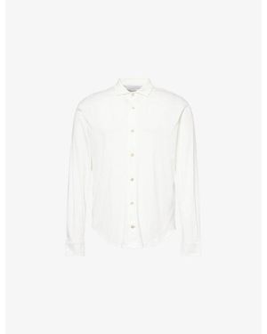 Eleventy Long-Sleeve Modal And Cotton-Blend Shirt - White