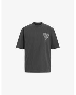 AllSaints Trip Branded Cotton-Jersey T-Shirt - Black