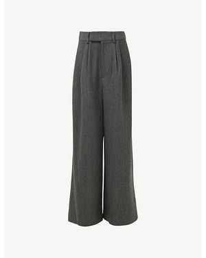 eem Pleated Straight-Leg Woven Trousers - Grey
