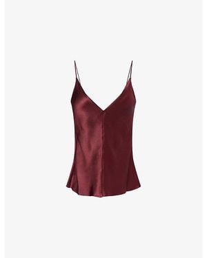 Gabriela Hearst Maria V-Neck Silk Tank Top - Red