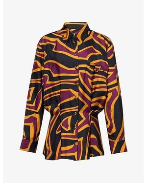 PUCCI Labirinto Print Silk Shirt Dress - Red