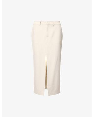 Frankie Shop Maybelle Woven Pencil Midi Skirt - Natural