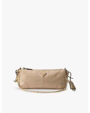 Prada Re Edition 2002 Medium Leather Shoulder Bag - Natural