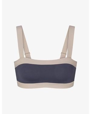 NikeSKIMS Matte Shine Straight-Neck Sports Bra - Blue