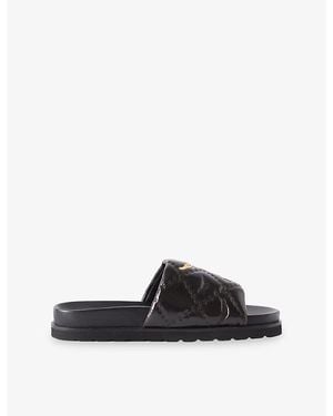 Zadig & Voltaire Teddy Patent-Leather Slides - Black