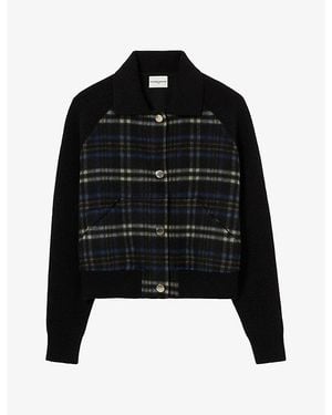Claudie Pierlot Checked Wool-Blend Jacket - Black
