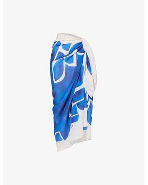 Seafolly Sunray Geomtric-Pattern Cotton Sarong - Blue