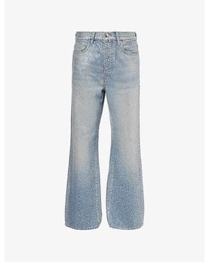 Amiri Embellished Baggy-Fit Denim Jeans - Blue