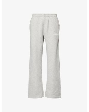 ADANOLA Varsity Straight Leg Cotton-Jersey Jogging Bottoms - Gray