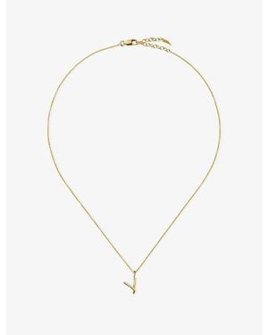 Missoma Curly Molten Mini Initial V 18Ct Vermeil Necklace - Metallic