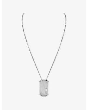 Messika Move Large Titanium And 0.14Ct Diamond Pendant Necklace - Metallic