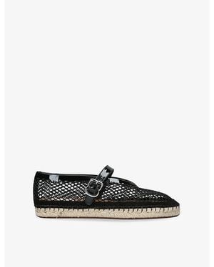 Alaïa Fishnet Suede Espadrille - Black