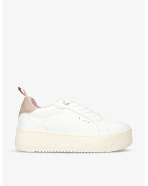 KG by Kurt Geiger Lighter Logo-Badge Faux-Leather Low-Top Sneakers - White