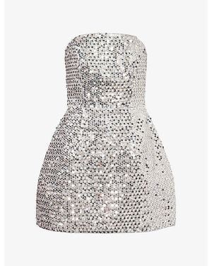Nadine Merabi Lucia Sequinned Mini Dress - White