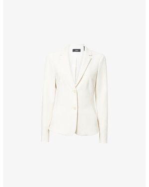 Theory Shaped Long-Sleeve Woven Blazer - White