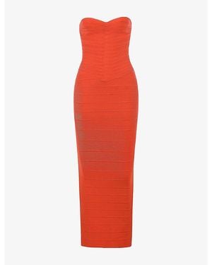 House Of Cb The Sweetheart Strapless Stretch-Woven Maxi Dress - Red