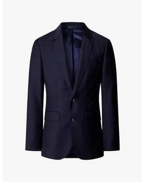 Hackett Tailored Single-Breasted Wool Blazer - Blue