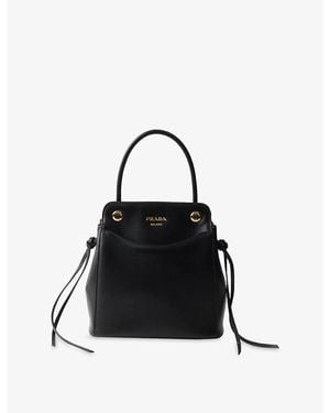 Prada Carry Mini Leather Top-Handle Bag - Black