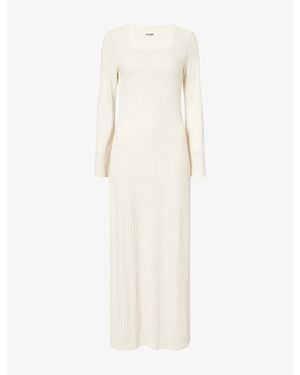 4th & Reckless Livoria Square-Neck Jersey Maxi Dress - White