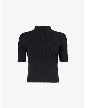 CFCL Portrait Short-Sleeves Knitted Top - Blue