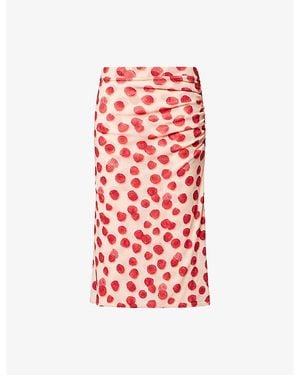 Stella McCartney Mesh Midi Skirt - Red