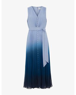 Phase Eight Mira Ombré-Print Woven Midi Dress - Blue