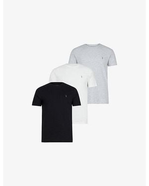 AllSaints Tonic Crew-Neck Short-Sleeve Cotton T-Shirt Pack Of Three - Multicolour