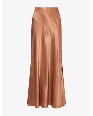 Rails Romina Draped Satin Maxi Skirt - Brown